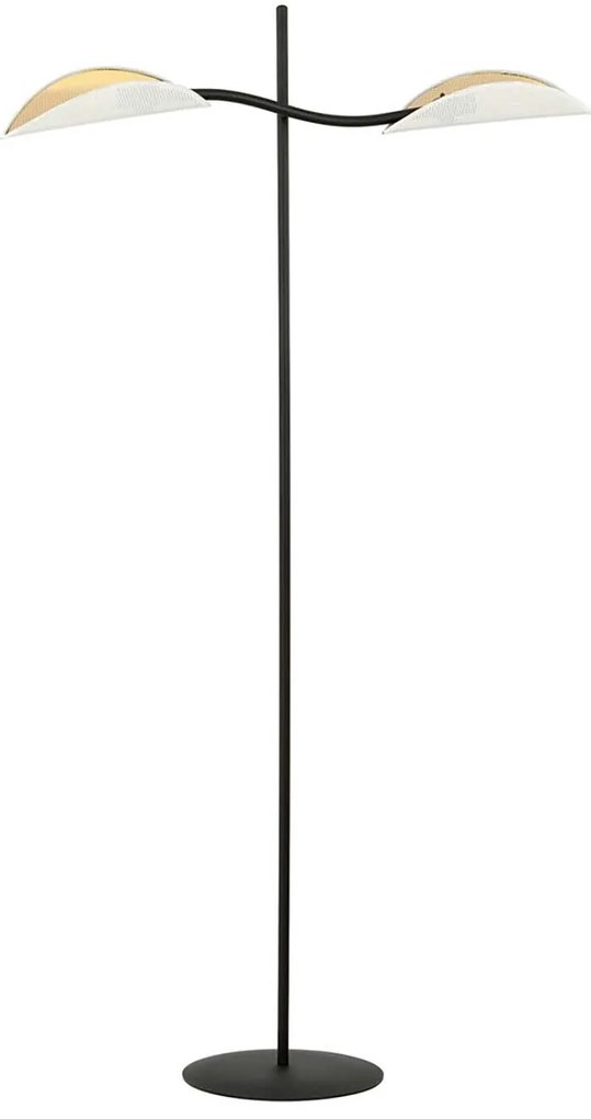 Piantana Contemporaneo Ares Acciaio Nero 2 Luci E14 Ip20