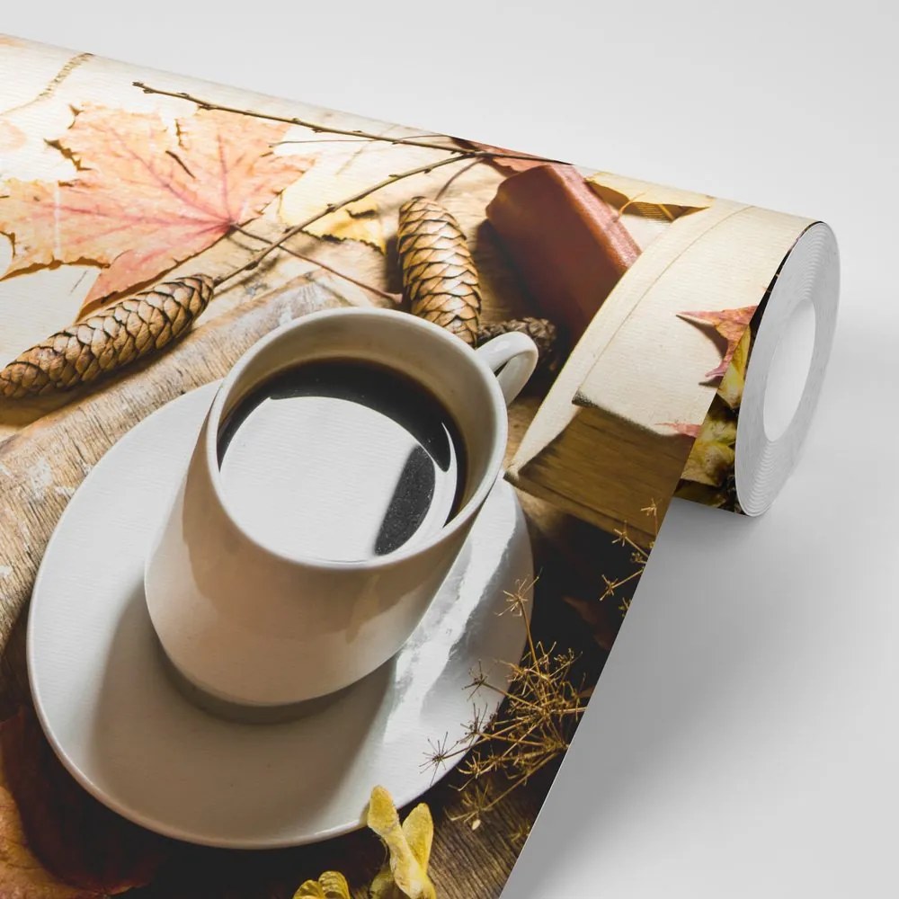 Carta da parati – Tazza di caffè con tocco autunnale