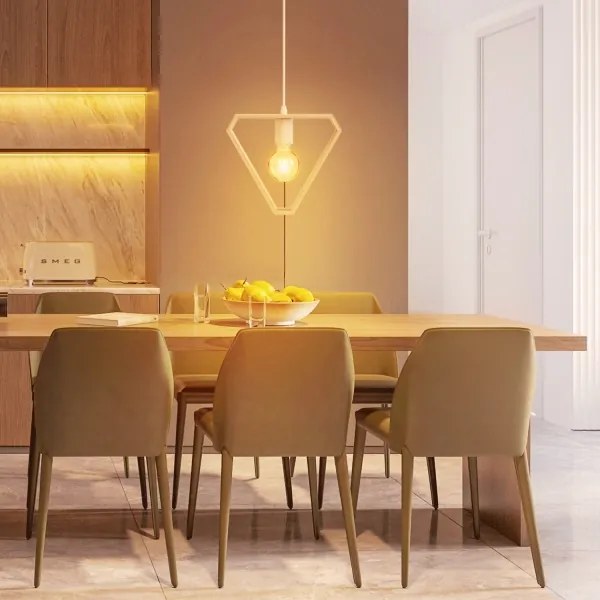 Aigostar - Lampada a sospensione in legno su cavo 1xE27/60W/230V pino