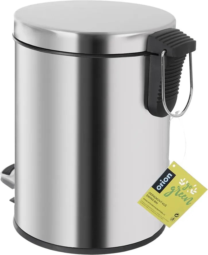 Cestino per rifiuti con piedini in acciaio inox in argento lucido 3 l - Orion