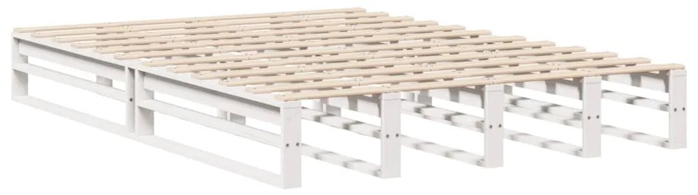 Letto senza materasso bianco 150x200 cm legno massello di pino