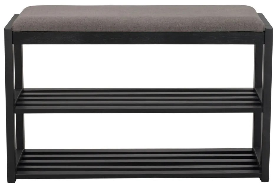 Scarpiera nera in legno di quercia con panca Confetti - Rowico