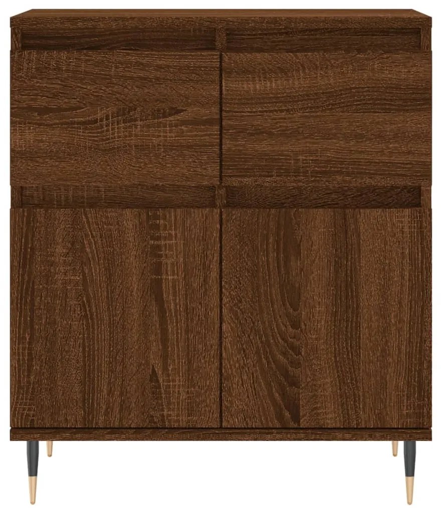 Credenza Rovere Marrone 60x35x70 cm in Legno Multistrato