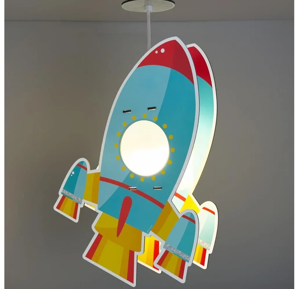 Dalber 63357 - Lampadario per bambini ROCKET 1xE27/15W/230V