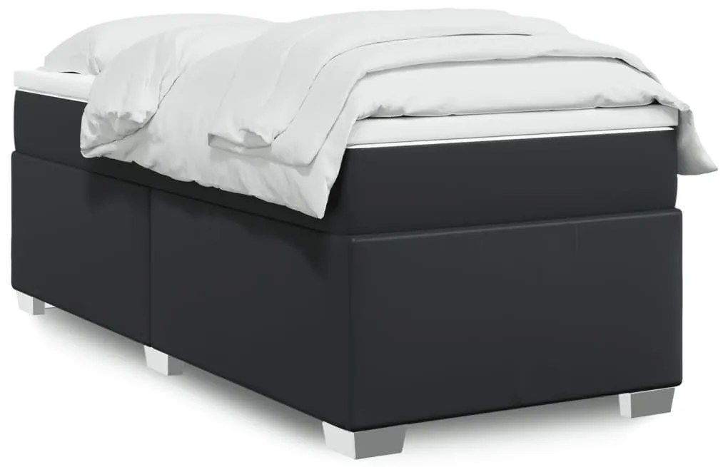Giroletto A Molle Con Materasso Nero 100x200 Cm İn Similpelle /