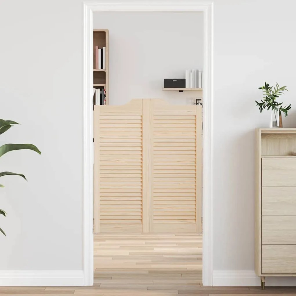 Porte A Battente 1-paio Design A Lamelle 100x80cm Legno Di Pino /