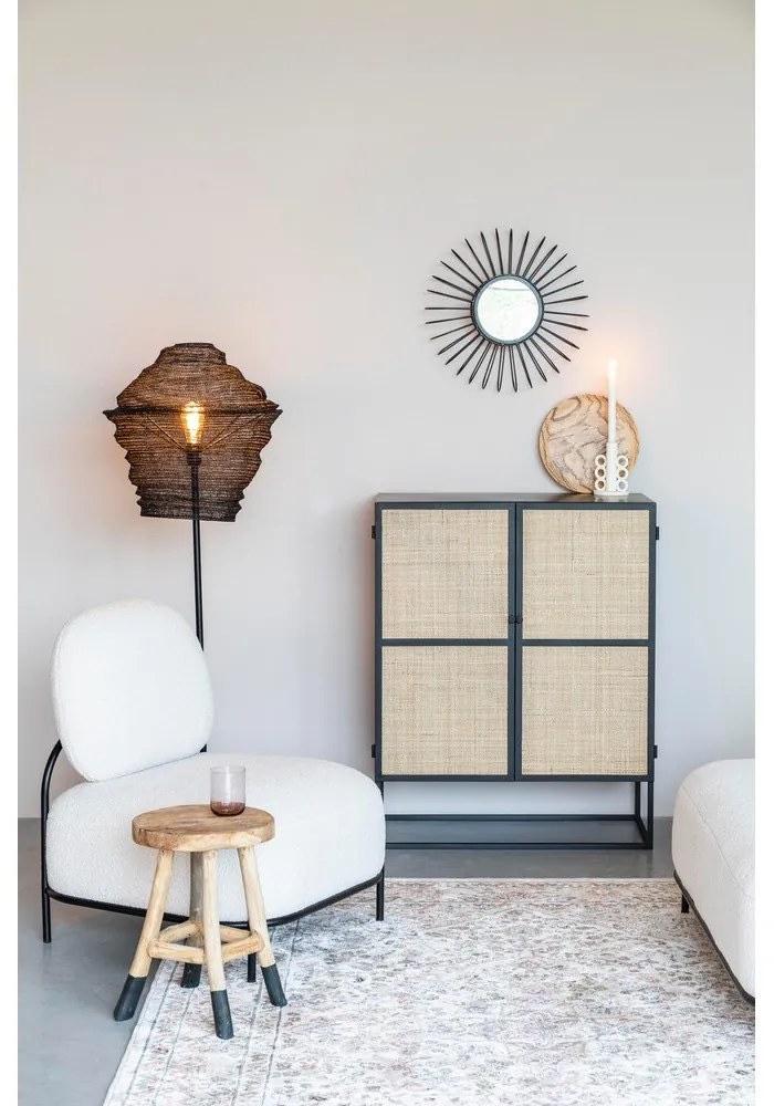 Cassettiera alta in rattan nero 80x100 cm Guuji - White Label