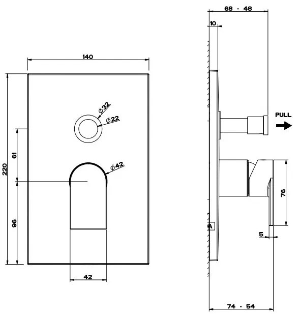 Parte Esterna Miscelatore A Parete 2 Vie Con Deviatore Automatico senza parte incasso Cromo Via Manzoni 44634 Gessi