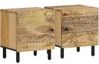 Comodini 2pz 40x33x46 cm in Legno Massello di Mango 356888