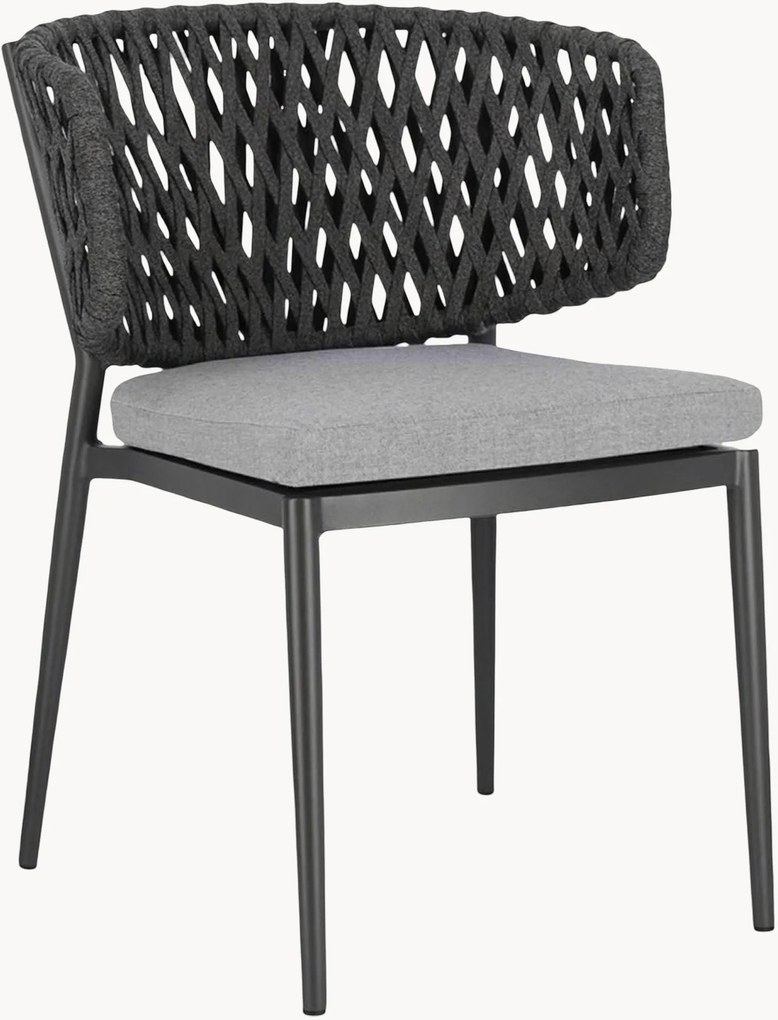 Set di 4 sedie da giardino impilabili Noelia Charcoal