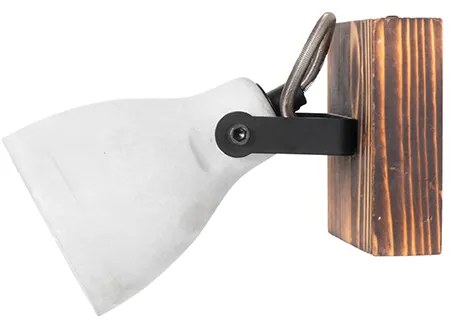 Faretto da soffitto industriale legno con cemento - Creto