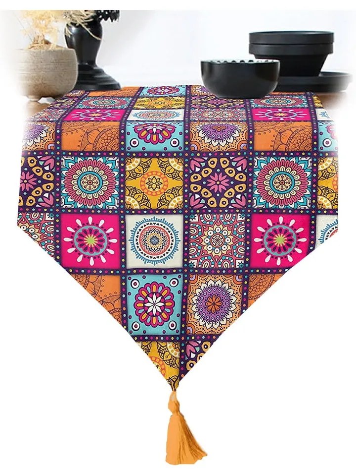 Runner 45x140 cm Mandala Tiles – Minimalist Cushion Covers