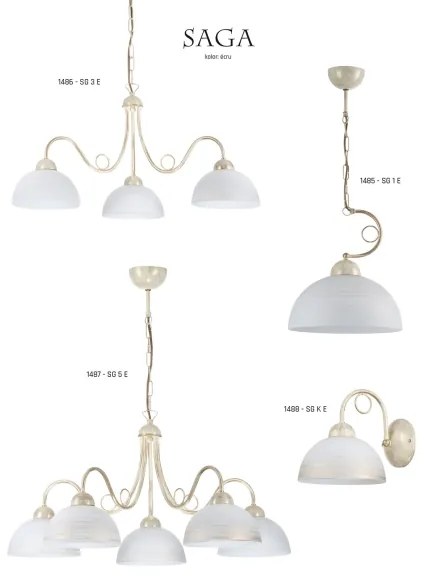 Jupiter 1487 - Lampadario a sospensione con catena SAGA 5xE27/60W/230V