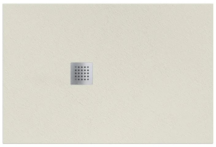Piatto doccia SANYCCES in resina Strato crema L 110 x L 80 x H 2.7 cm opaco effetto pietra