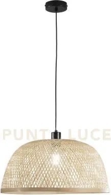 Lampadario a sospensione bamboo in metallo e bamboo 1 luce attacco ...