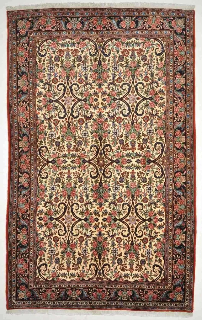 Bidjar Tappeto 240x150 Beige (Iran) Annodato A Mano
