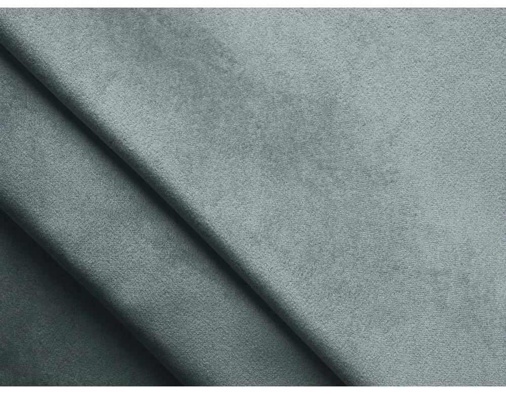 Divano angolare azzurro (con penisola a destra) con rivestimento in velluto Moana – Makamii