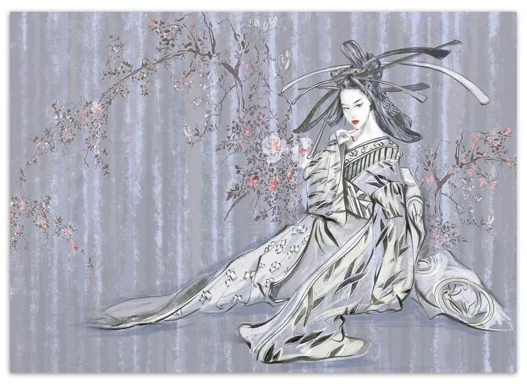 Carta Da Parati, Geisha ritratto in seppia Viola Viollet