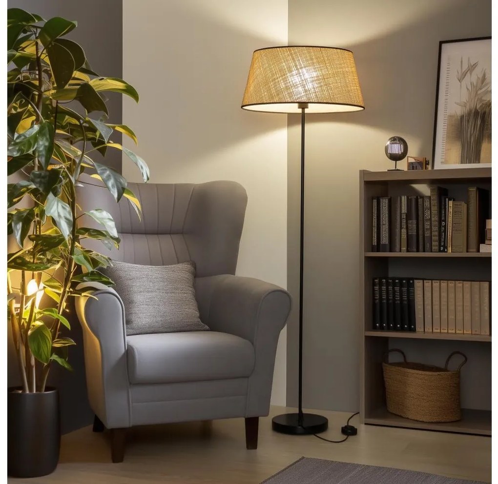 Brilagi - Lampada da terra LED CERIA 1xE27/40W/230V Ø 50 cm beige/nero