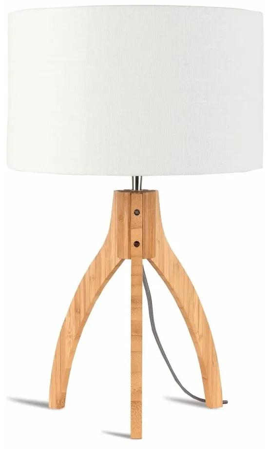 Lampada da tavolo Annapurna con paralume bianco e struttura in bambù - Good&amp;Mojo