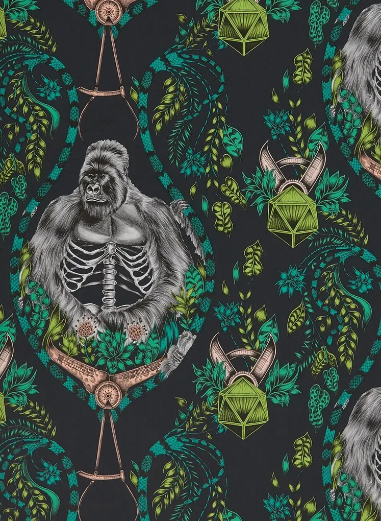 Clarke & Clarke Carta da parati Silverback - Charcoal