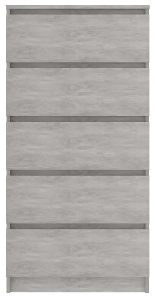 Credenza Cassetti Grigio Cemento 60x35x121 cm Legno Multistrato