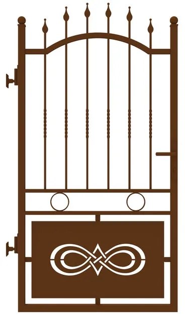 Cancello manuale Lavaredo in ferro, apertura centrale, L 104.5 x H 189.5 cm, di colore ruggine