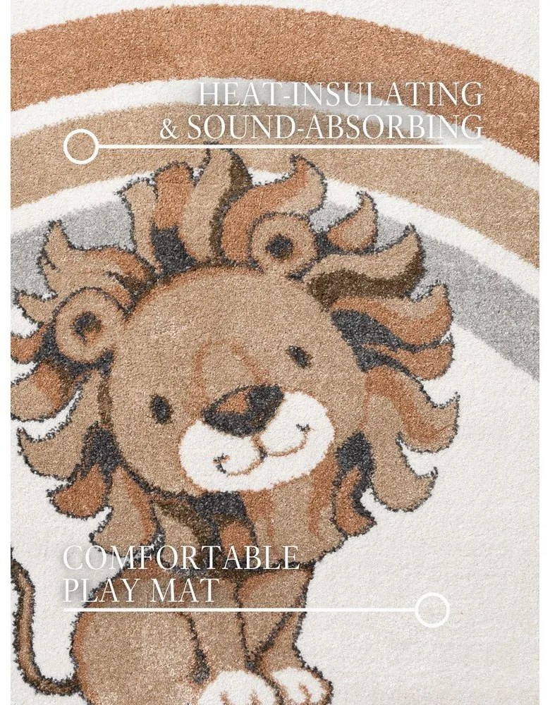 Tappeto per bambini crema 160x230 cm Roar like a Lion Rainbow Party - Villeroy&amp;Boch