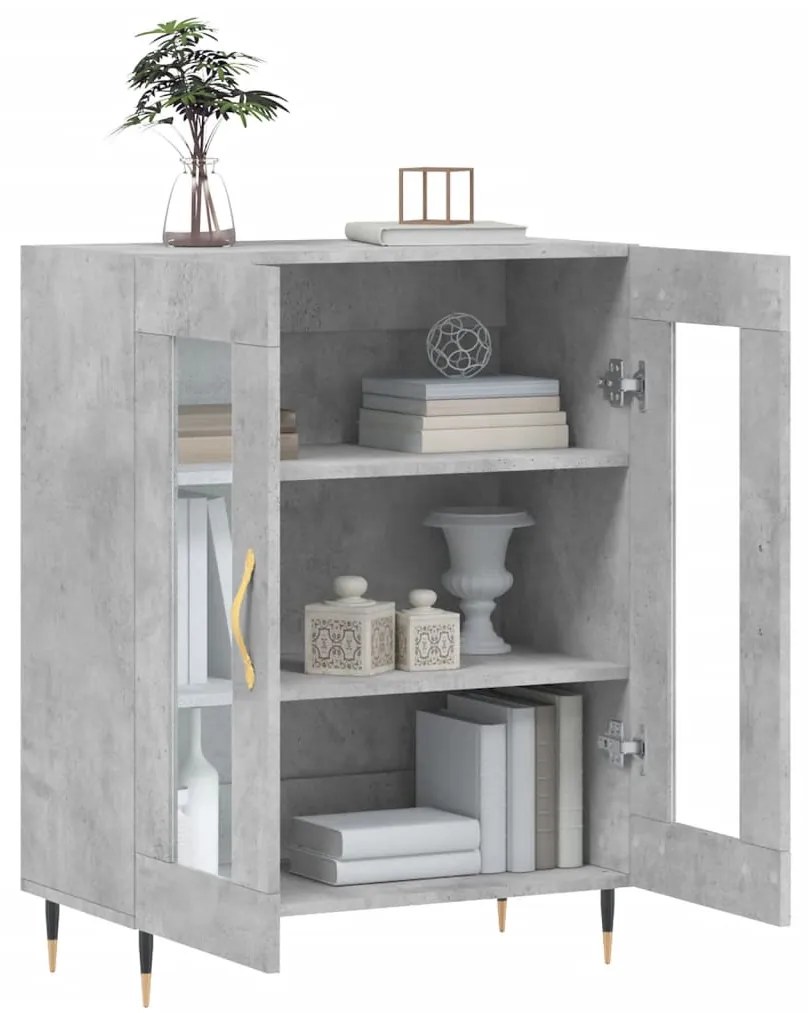 Credenza grigio cemento 69,5x34x90 cm in legno multistrato