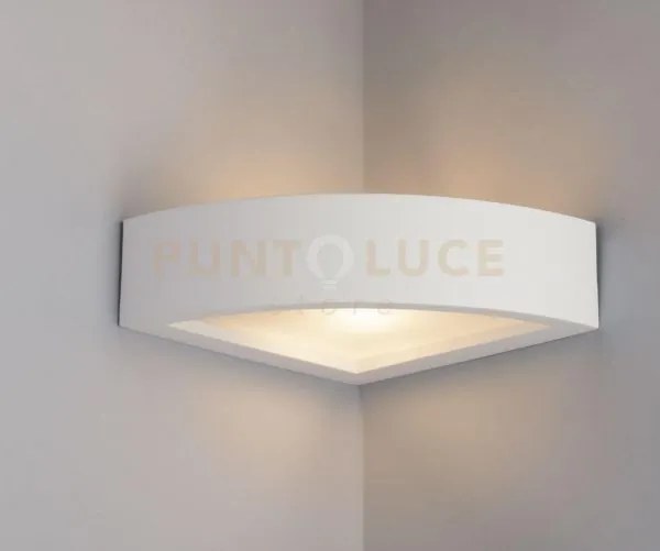 Applique a parete mykonos bianca 1 luce attacco e14 21x21x7cm in ge...