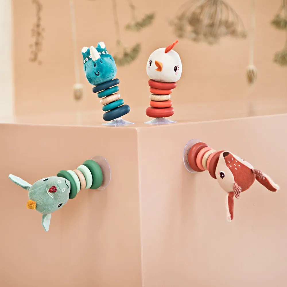 Lilliputiens - Sonaglio oscillante con ventosa - Gallina Paulette