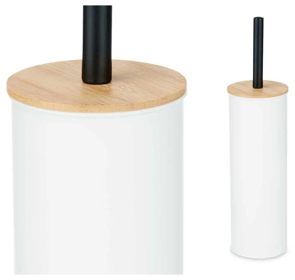 Scopino per il Bagno Bianco Metallo Bambù Plastica 9,5 X 27 X 9,5 cm (6 Unità)