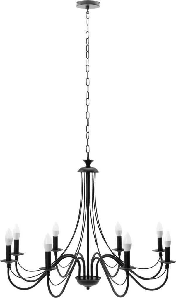 LAMPADA DA SOFFITTO PENSILE RUSTICA APP648-8CP NERA