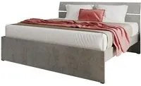 Letto matrimoniale per camera colore grigio cemento cm 200x171xH 98