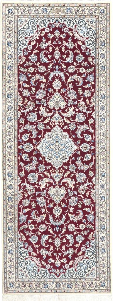 Nain Tappeto persiano 210x80 Rosso (Iran) Annodato A Mano