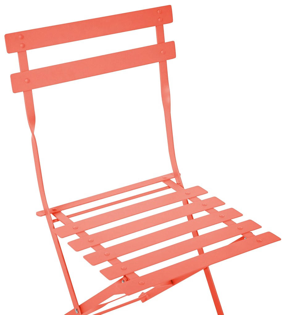 Set da balcone acciaio rosso corallo FIORI Beliani