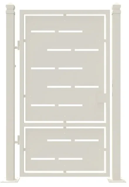 Cancello manuale Privacy in ferro, apertura a sinistra, L 104.5 x H 180 cm, di colore bianco