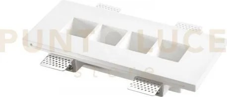 Incasso hive bianco 4 luci attacco gu10 mini 27x12x4,5cm in gesso v...