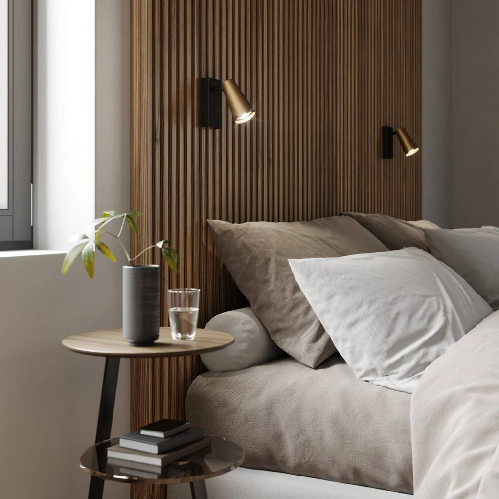 Faretto Angelina Lucande, dimmerabile, Nero, Camera da letto, Metallo, Scandinavo, Applique