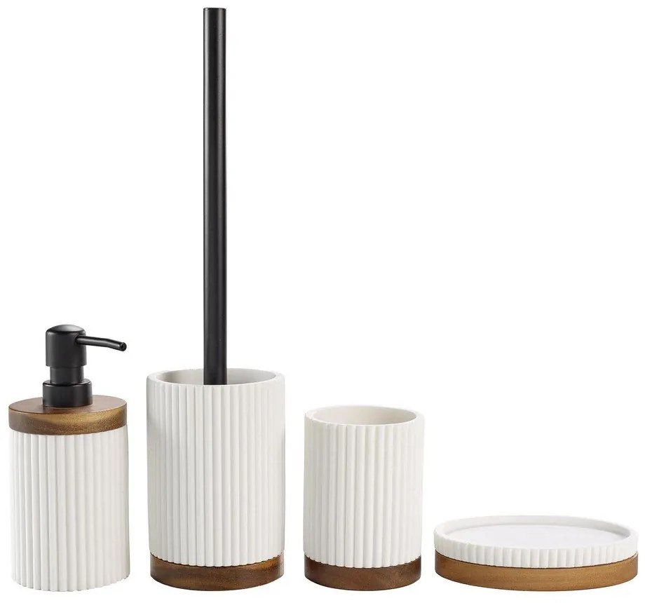 Tazza per spazzolino da denti in poliresina bianca Niagara - douceur d'intérieur