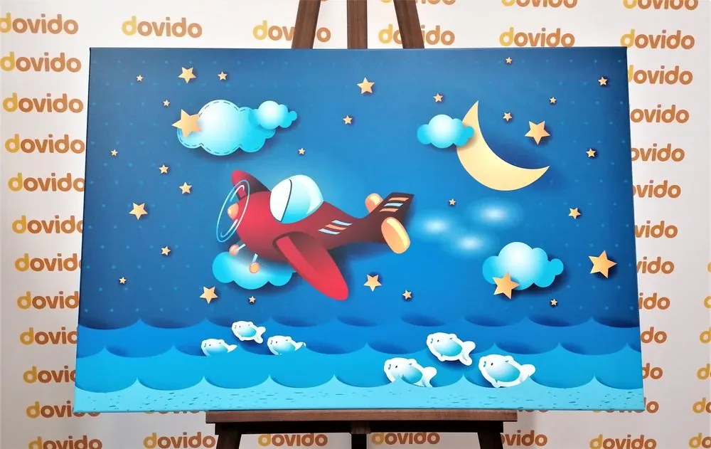 Quadro su tela – Volo con aeroplanino
