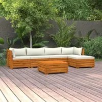 Set Divani da Giardino 6 pz con Cuscini in Massello di Acacia 3087301