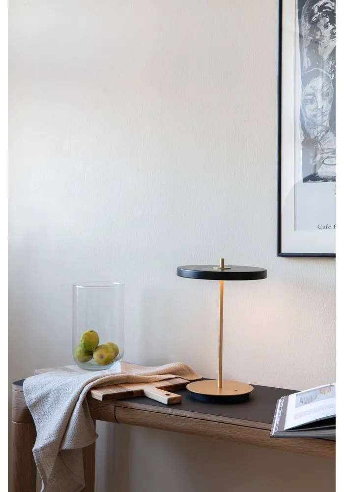 Lampada da tavolo dimmerabile a LED nera con paralume in metallo (altezza 31 cm) Asteria Move - UMAGE