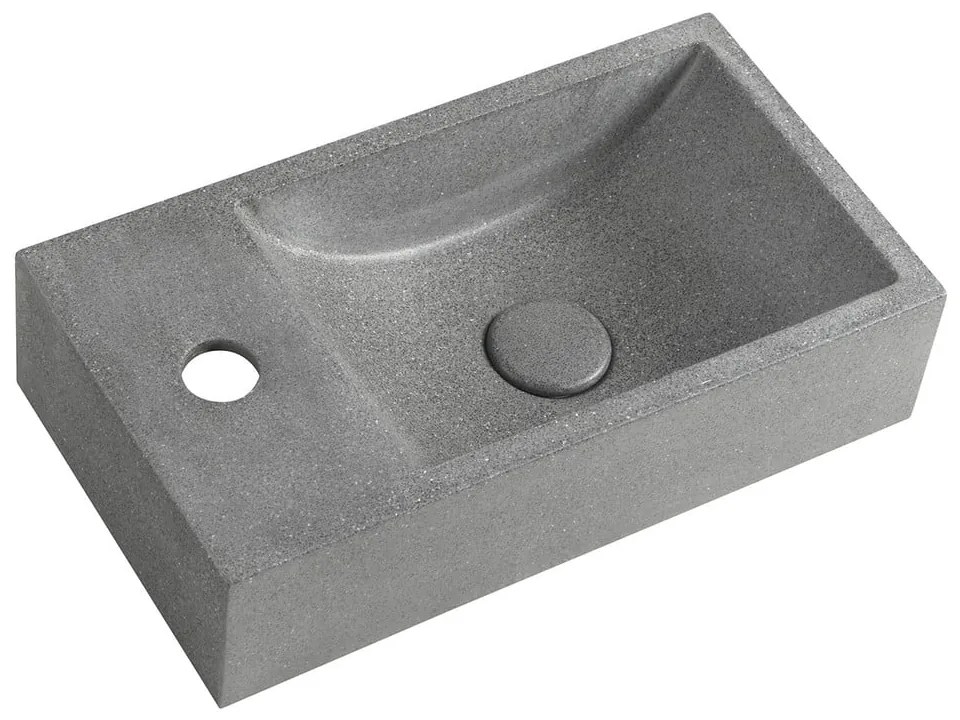 Lavabo in grigio scuro in calcestruzzo 40x22 cm Crest – Sapho