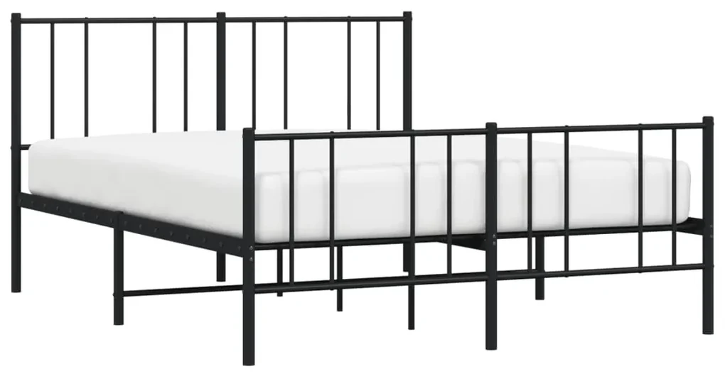 Giroletto con testiera e pediera metallo nero 140x190 cm