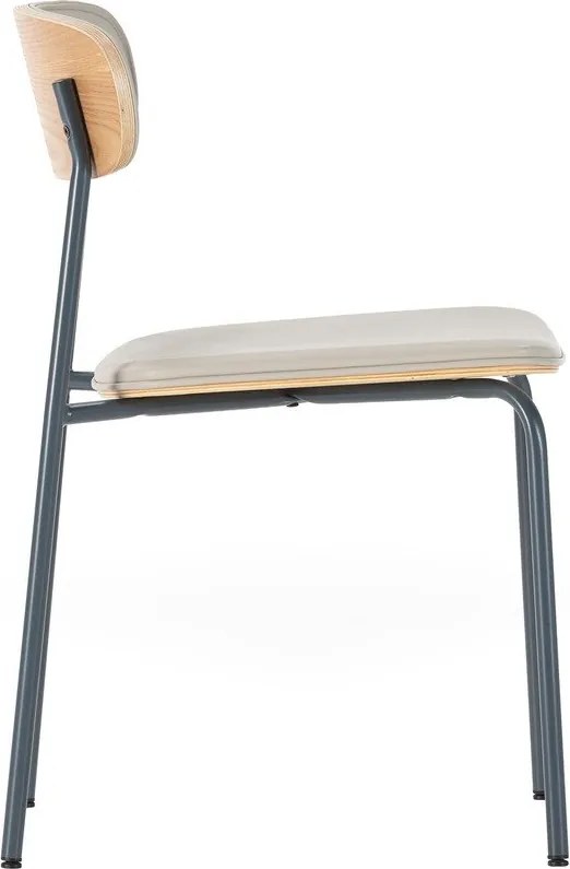 Sedie da pranzo in set beige in imbottito impilabili 2 pz Saula – Marckeric