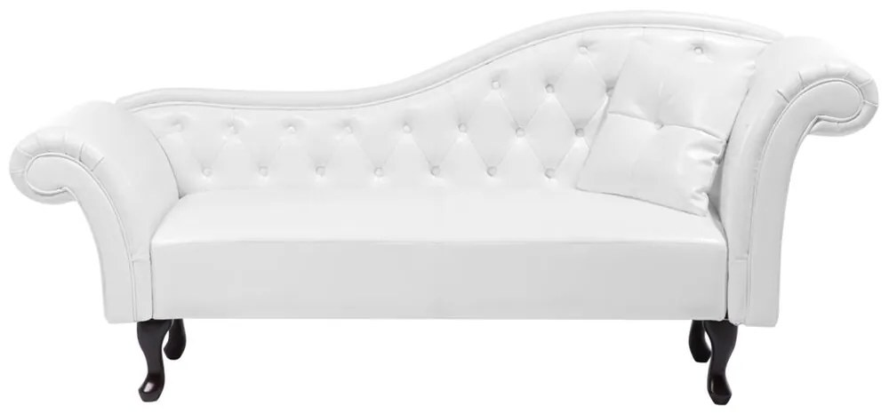 Chaise longue vintage destra in pelle sintetica bianca LATTES Beliani