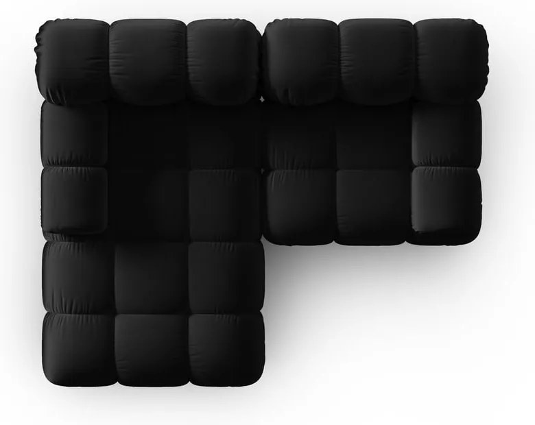 Divano angolare in velluto nero (angolo sinistro) Bellis - Micadoni Home