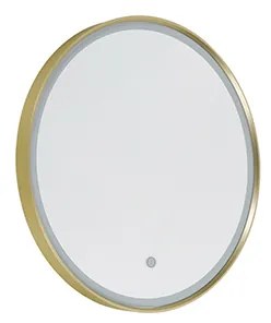 Specchio da bagno oro 50 cm con LED dimmerabile a 3 livelli con touch rotondo - Miral
