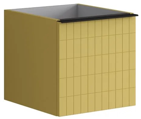 Struttura semi colonna da bagno Pixel2 cassetti laccato opaco giallo sole L 40 x H 40 x P 45.5 cm